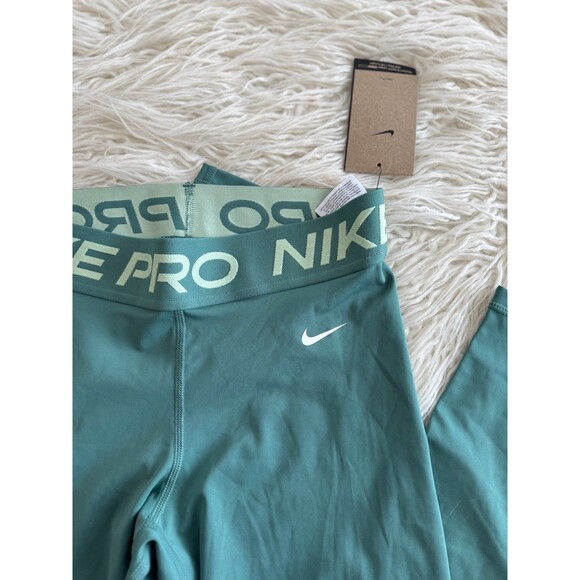 Nike Pro Mid-Rise 7/8 Graphic Leggings Bicoastal Vapour Green White Size Small - Picture 5 of 11